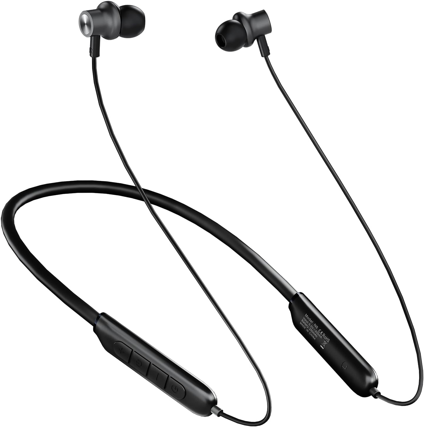TONEMAC Auriculares Bluetooth – Auriculares inalámbricos N8 con banda magnética para el cuello  40 horas de tiempo de reproducción, IPX6 a prueba de