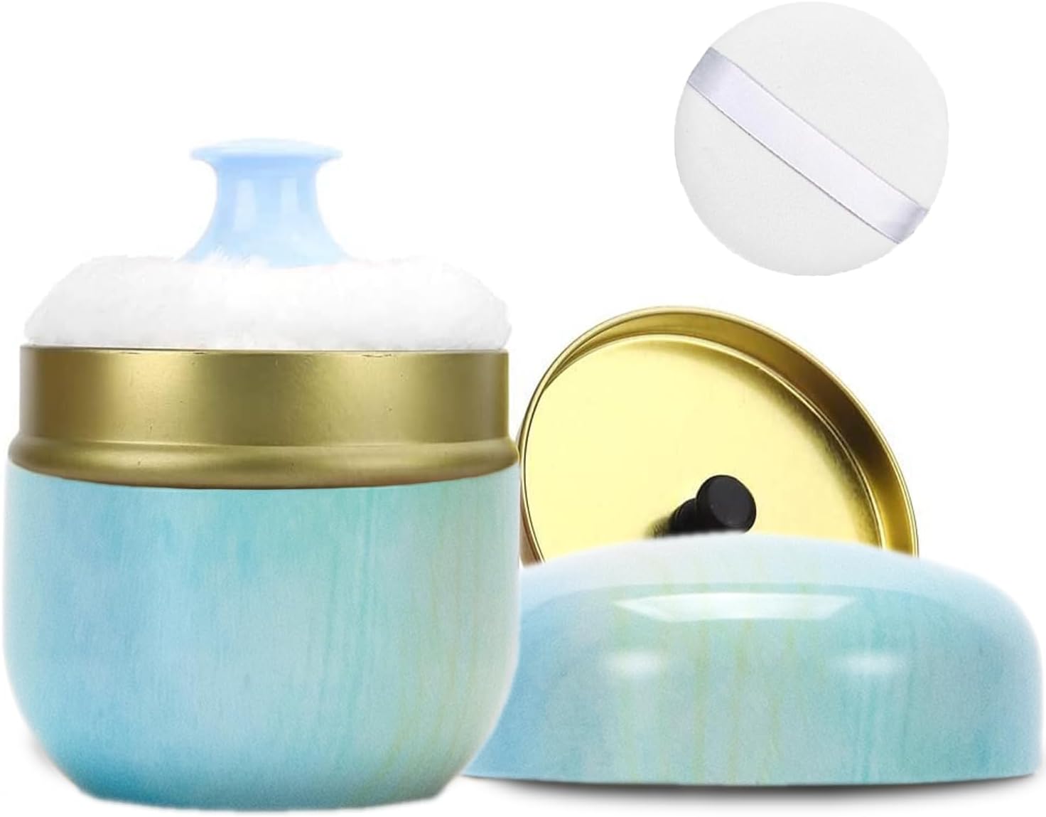 Soplo de polvo corporal y recipiente, contenedor de polvo vacío portátil de 3.15 pulgadas para polvo suelto para mujeres bebés, caja de polvo con