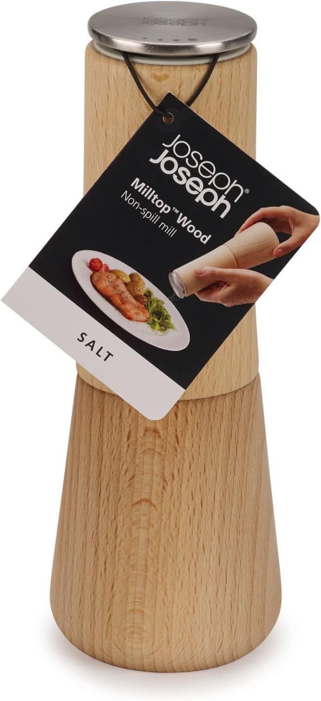 Joseph Joseph 20191 Milltop Wood – Molinillo de sal para cocina, madera