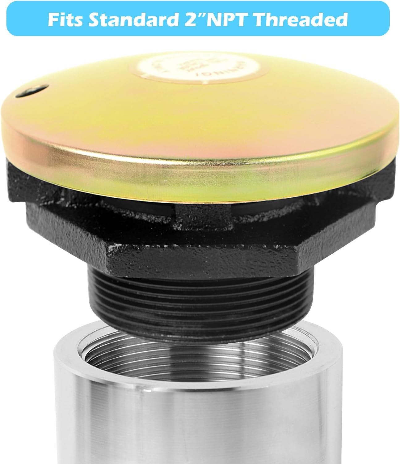 Tapa ventilada del tanque de transferencia con cuello roscado, tapa del tanque de presión de ventilación con base de 2 pulgadas, tapa del tanque de
