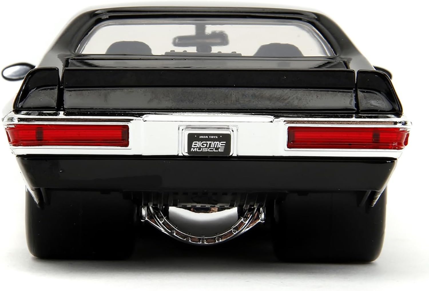 1971 Pontiac GTO Negro con Gráficos de Llama Bigtime Muscle Series 124 Modelo de coche fundido a presión por Jada 35022