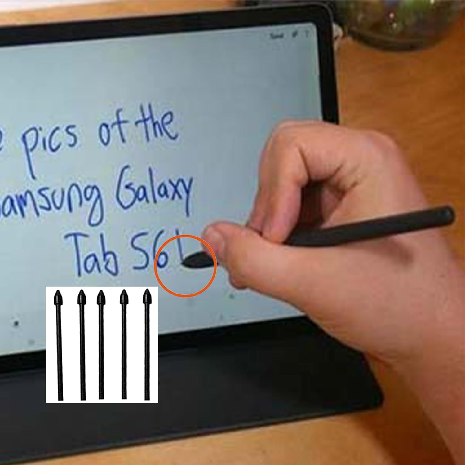 Paquete de 5 puntas de repuesto negras para bolígrafo Tab S6, compatibles con Samsung Galaxy Tab S6, puntas de repuesto + 1 pinza