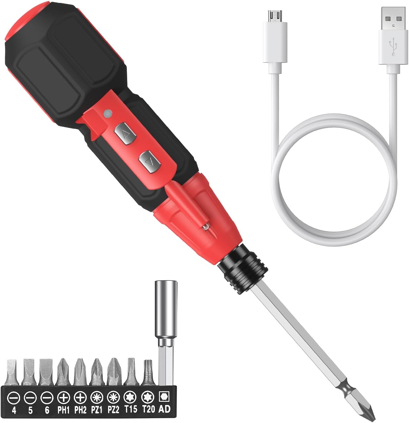 AMIR Destornillador eléctrico inalámbrico, juegos de destornilladores eléctricos recargables, kit de herramientas de reparación automática portátil