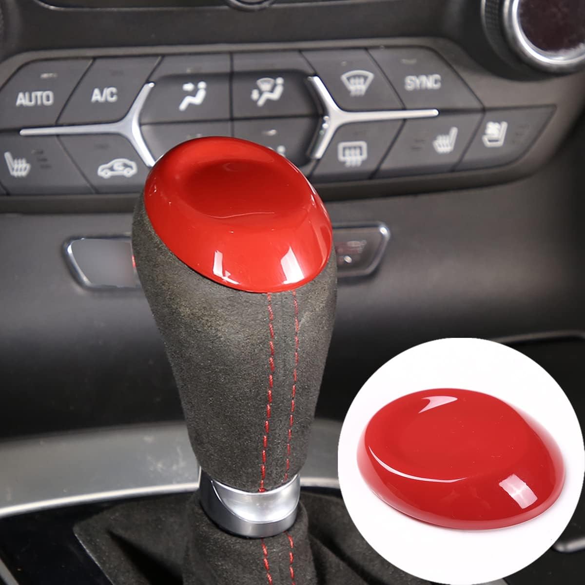 TINKI Accesorios interiores para Chevrolet Corvette C7 2014-2019, accesorios para el interior de la perilla de la palanca de cambios, accesorios