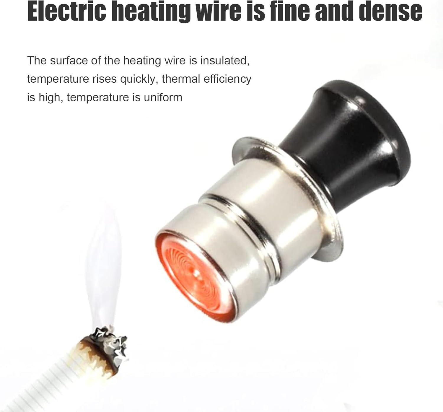 Encendedor de cigarrillos de automóvil de 12 V, enchufe de repuesto de enchufe de metal de plástico emergente, accesorios de repuesto para la