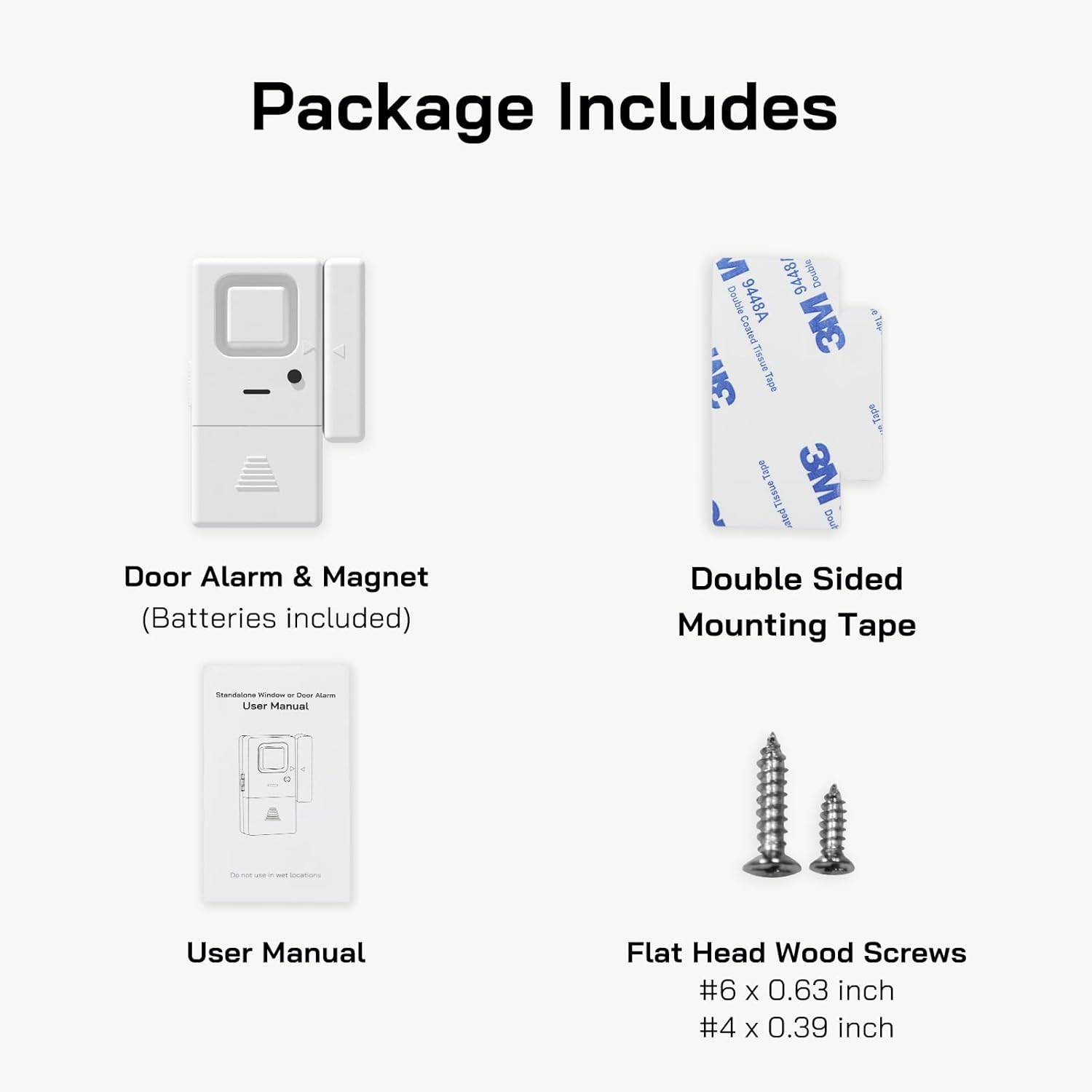 Alarma de puerta y ventana, paquete de 6 unidades, sensor de alarma de puerta de volumen ajustable, alarma inalámbrica para seguridad de los niños,