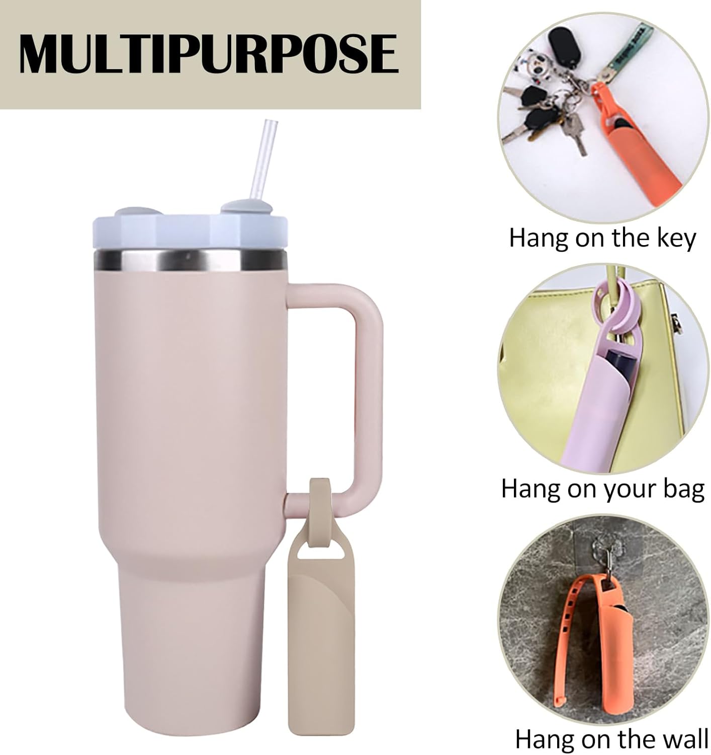 CAHOTO Bolsa de maquillaje para lápiz labial, accesorios para Stanley Cup, mini bolsa de cosméticos portátil de silicona para lápiz labial,