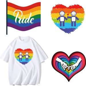 Calcomanías para planchar grandes para planchar, de vinilo para el Día del Orgullo Gay, parches para planchar con bandera de arco iris, diseño de Calcomanías para planchar grandes para planchar, de vinilo para el Día del Orgullo Gay, parches para planchar con bandera de arco iris, diseño de