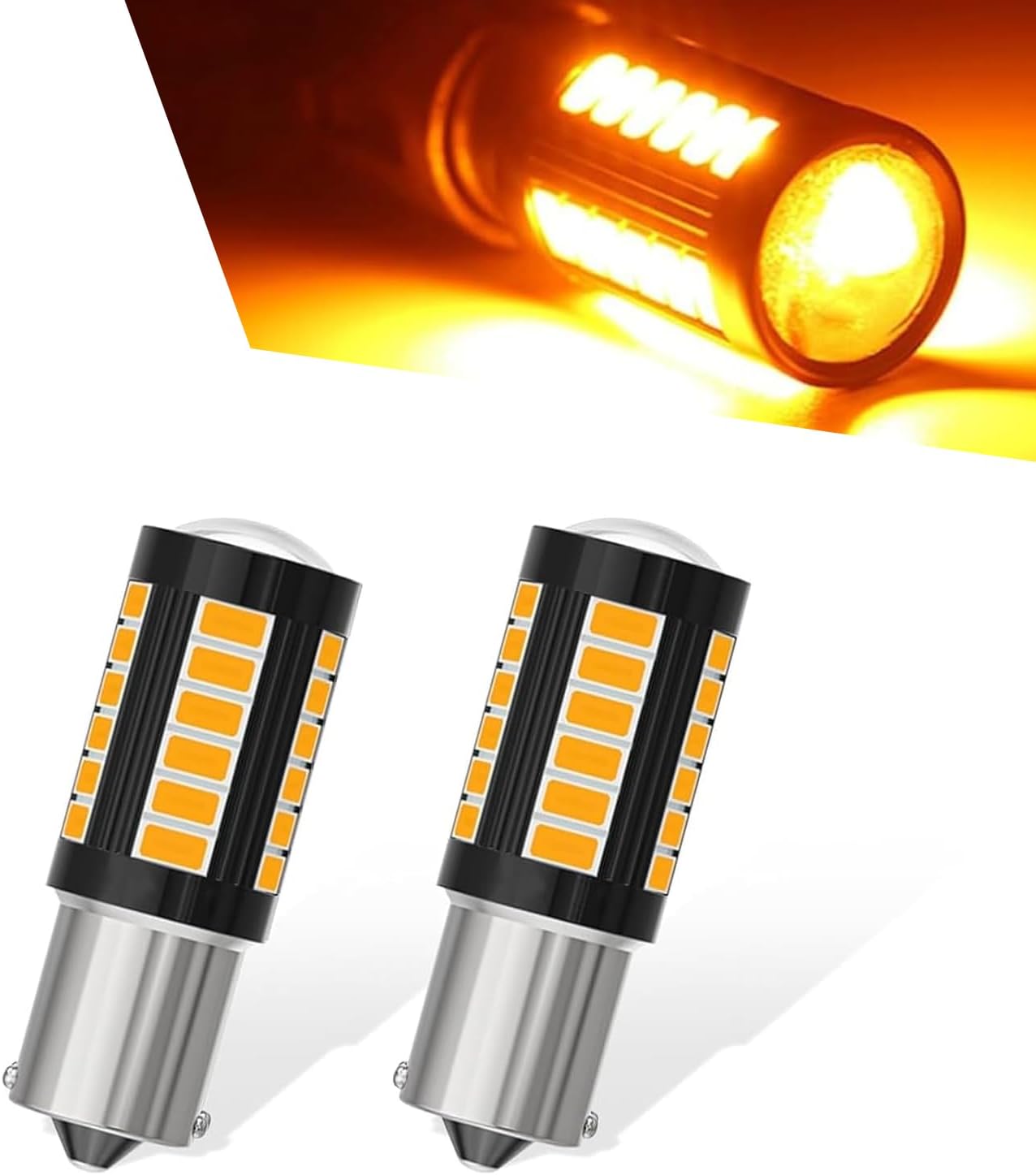 Pack-2 Car 1157 BAY15D LED Light, 33SMD 6000K Double Contact Super Bright Brake Light, 11 Design Original Smart IC Driven Bulb, Universal Lighting