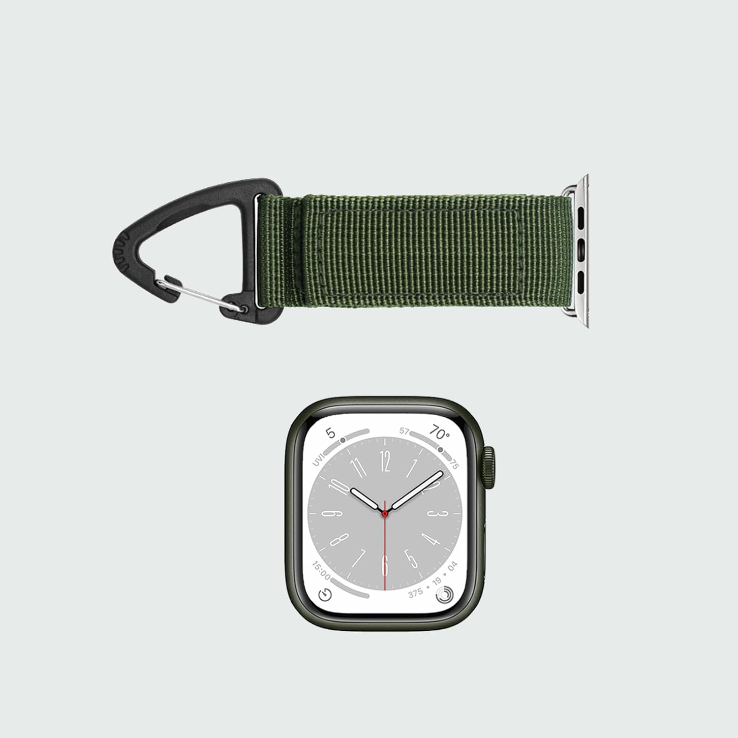 Nylon Strap Compatible with Apple Watch Fob Clip Holder Carabiner Military Tactical Band