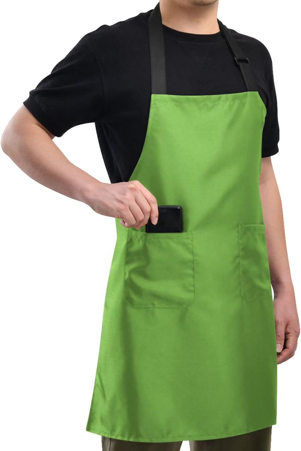 Copos de nieve en rojo en un delantal de cocina para mujer, bolsillos para delantal para hombre, delantal de chef impermeable, delantales para