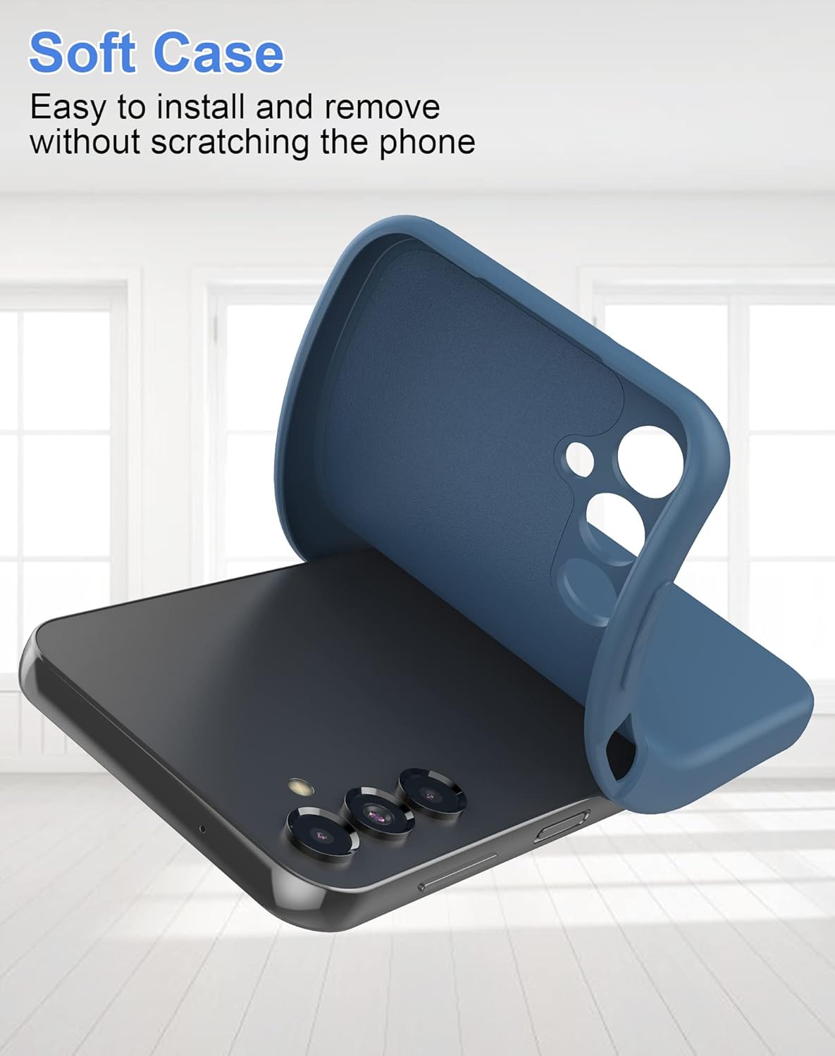 Foluu Funda de silicona para Samsung Galaxy A14 5G, funda protectora de goma de gel líquido con forro de microfibra suave, carcasa rígida delgada a
