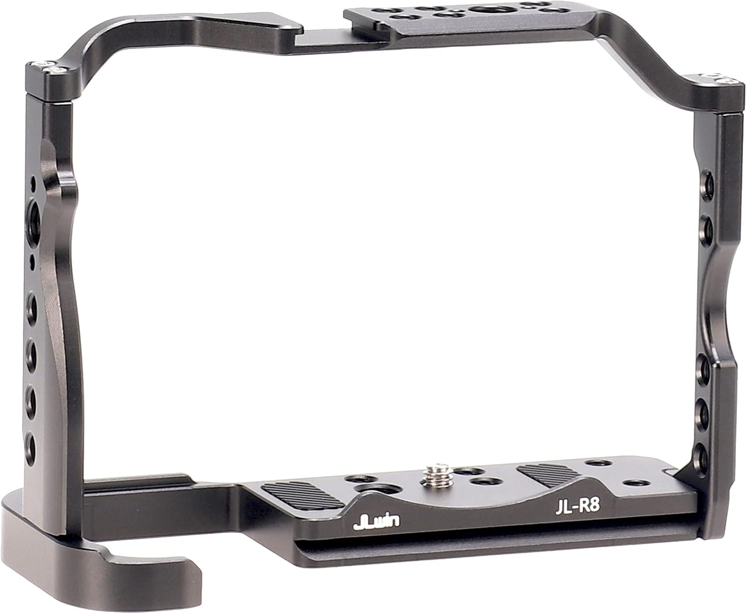 Foto4easy R8 jaula para cámara Canon R8 con placa de liberación rápida para Arca-Swiss, incluye mango de madera lateral universal doble