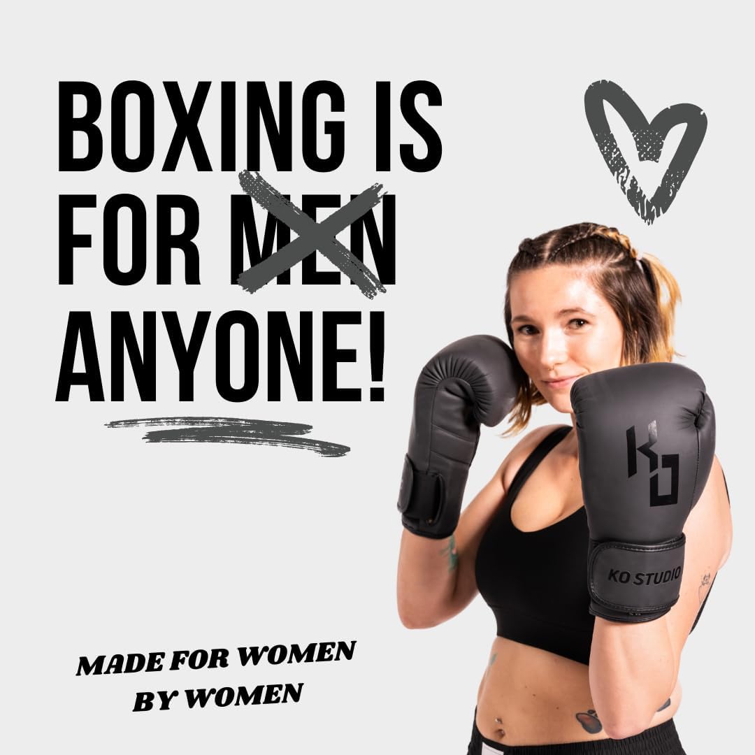 KoStudio Guantes de boxeo de piel sintética para mujer, color morado lavanda, kickboxing, Muay Thai, MMA para mujer, guantes de boxeo pesados para