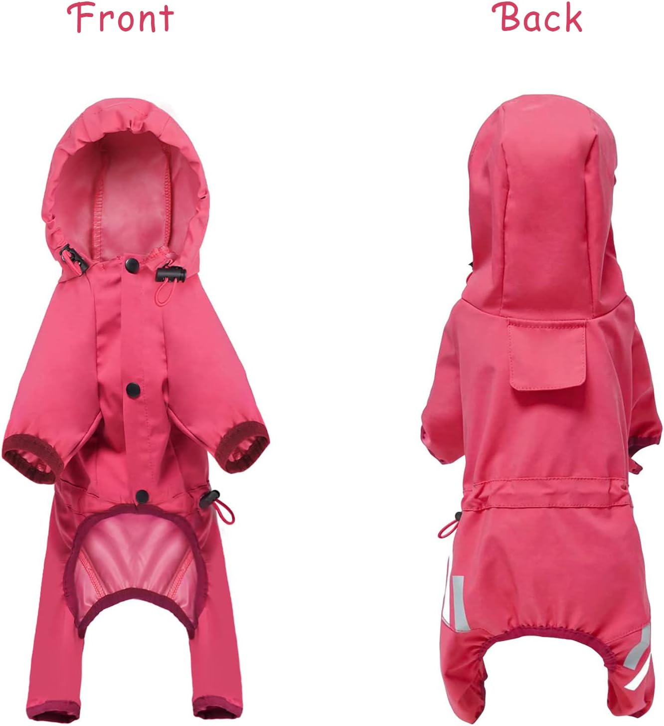 Impermeable impermeable para cachorros con capucha para cachorros pequeños y medianos, chaqueta impermeable para perro con correa reflectante y