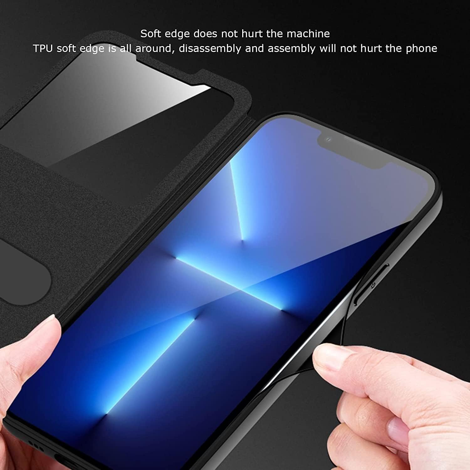 Funda para iPhone 1414 Plus14 Pro14 Pro Max, funda de cuero genuino con succión magnética con tapa y cierre de luz, a prueba de golpes, no se voltea