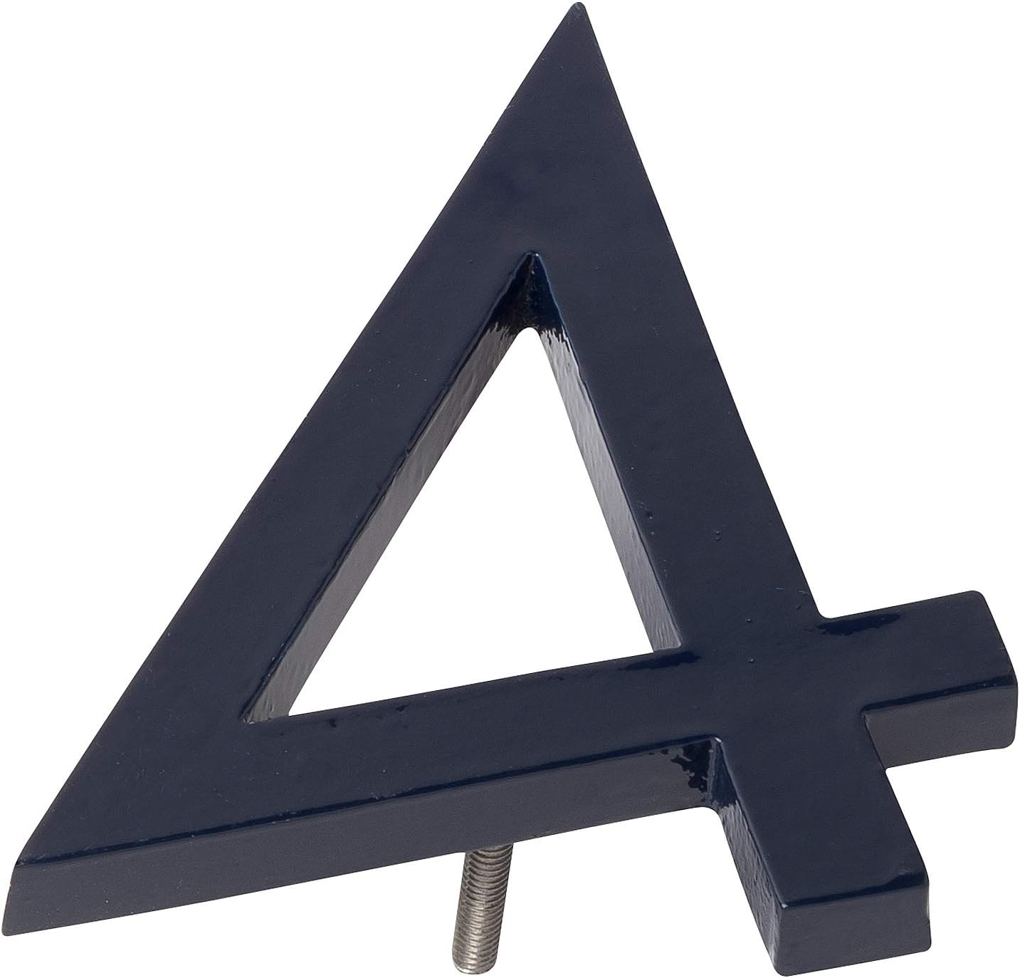 Montague Metal Products MHN-08-F-NY1-4 Números de casa de dirección flotantes modernos de aluminio cepillado sólido, 8 pulgadas, azul marino con