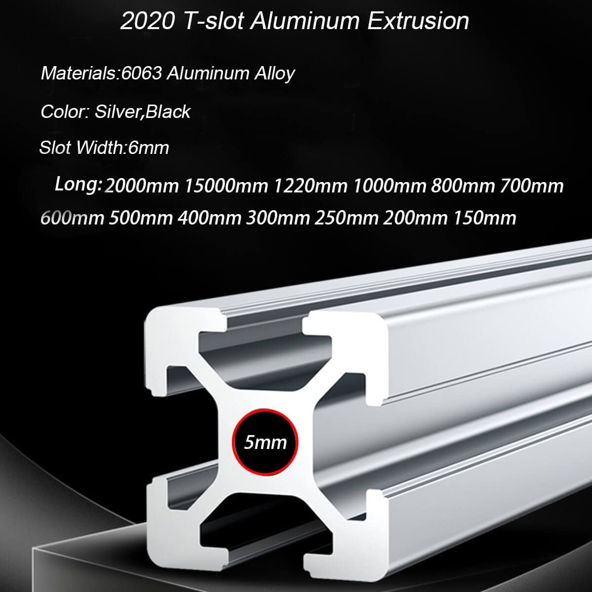 10 piezas de 59 pulgadas de extrusión de aluminio 2020, riel lineal anodizado con ranura en T, estándar europeo, para piezas de impresora 59inch y
