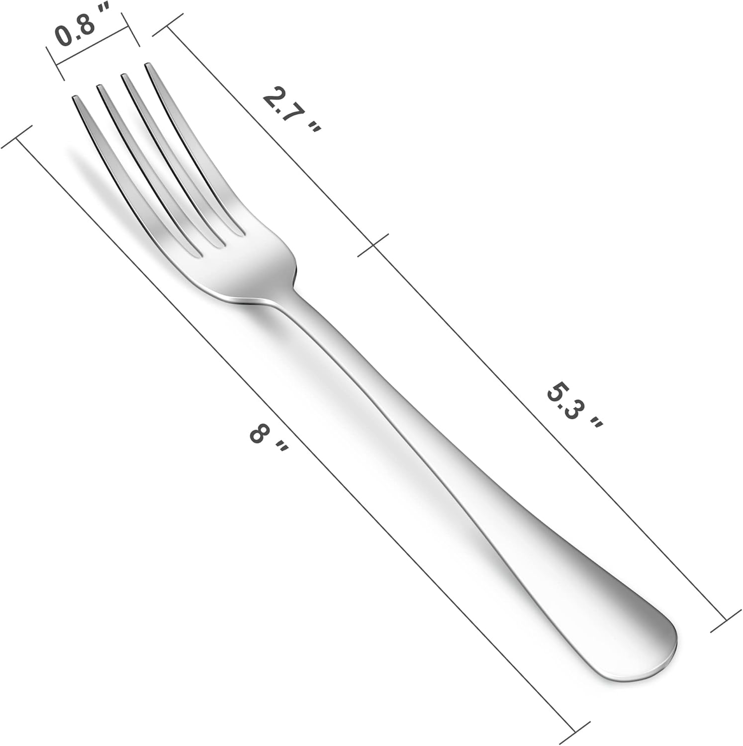 ENLOY – Juego de 12 tenedores de acero inoxidable de grado alimenticio, de 8 pulgadas, tenedores de mesa, tenedores de cubiertos, tenedores de