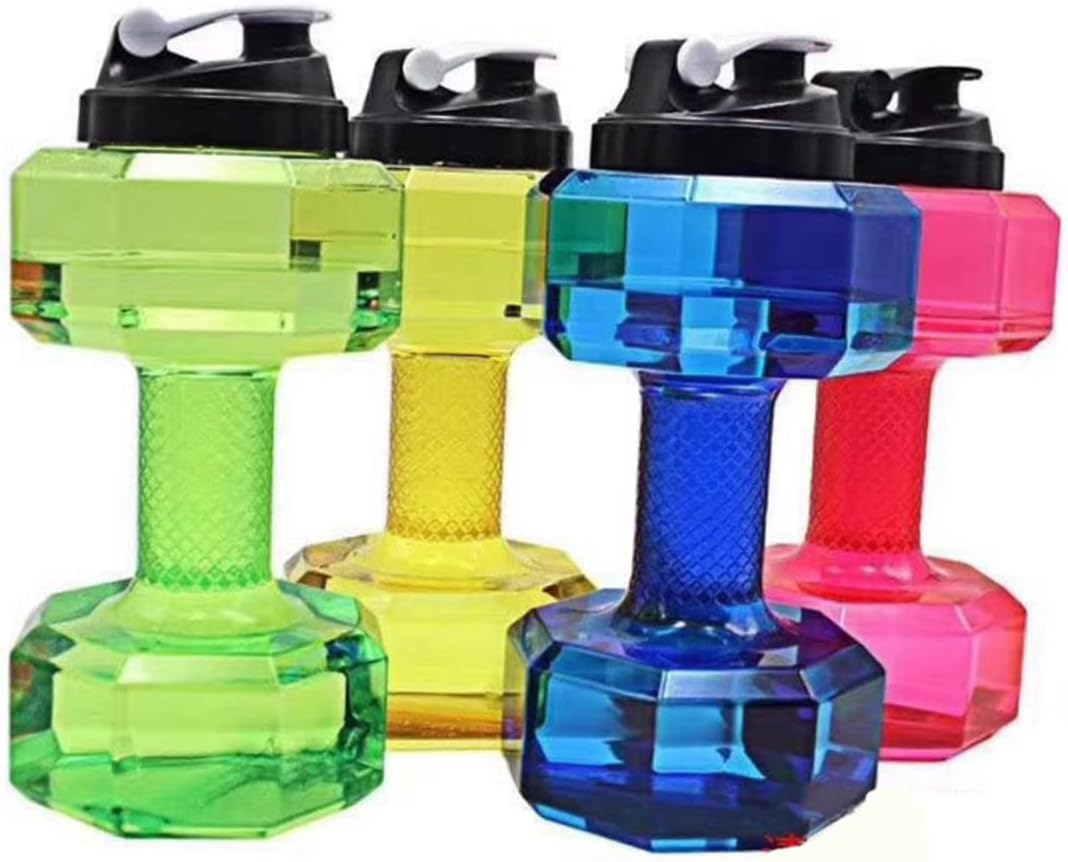 INOOMP 1 botella de agua con mancuernas para levantamiento de pesas, mancuernas deportivas, hervidor de agua, taza de agua de alta capacidad para