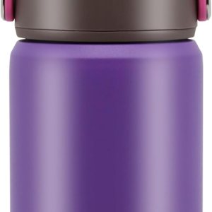 ECOYEE Botella de agua aislada de acero inoxidable de 12 onzas para niños, tapa abatible de silicona de grado alimenticio, asa de transporte, base ECOYEE Botella de agua aislada de acero inoxidable de 12 onzas para niños, tapa abatible de silicona de grado alimenticio, asa de transporte, base