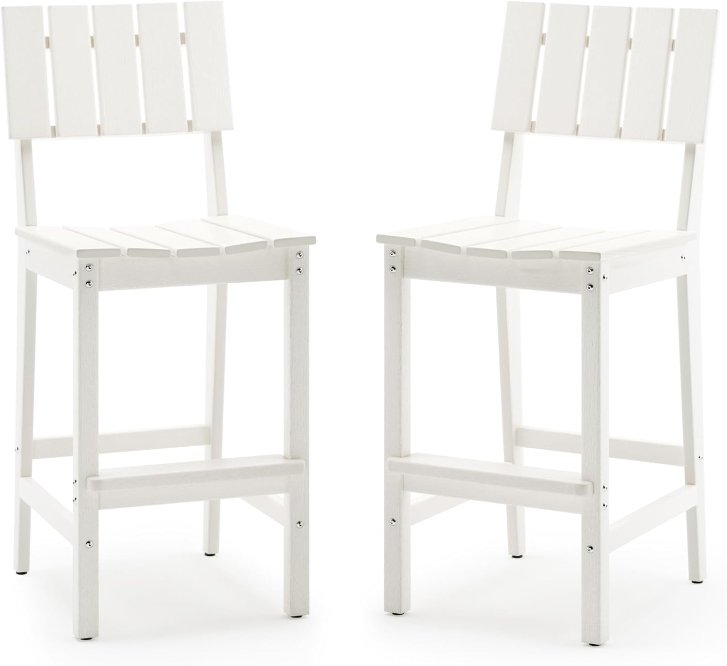 Homenjoy Juego de 2 taburetes de bar para patio, sillas Adirondack altas de polietileno de alta densidad resistentes a la intemperie, sillas