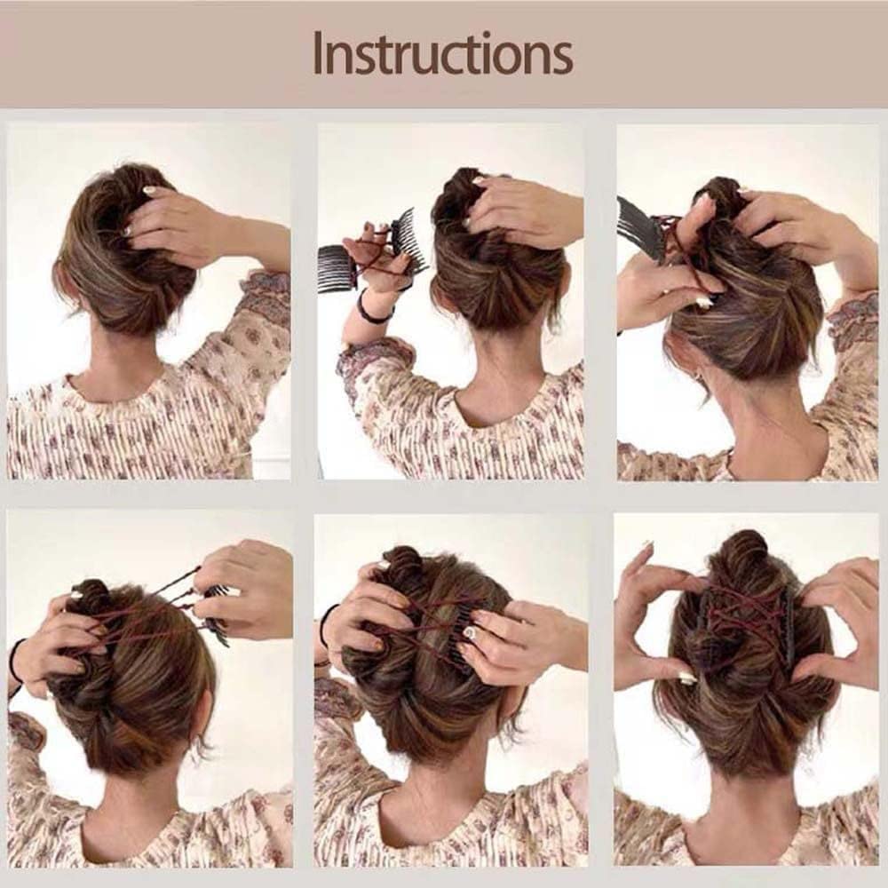 Peine de pelo elástico ajustable negro,Clip de pelo elástico doble peine,Horquillas para el cabello sin pliegues, horquillas dobles Peines para