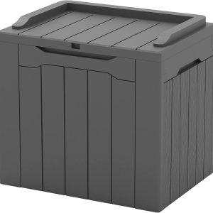 Patiowell Caja de resina de 30 galones, caja de almacenamiento al aire libre para muebles de patio, entregas, suministros de piscina, impermeable y Patiowell Caja de resina de 30 galones, caja de almacenamiento al aire libre para muebles de patio, entregas, suministros de piscina, impermeable y