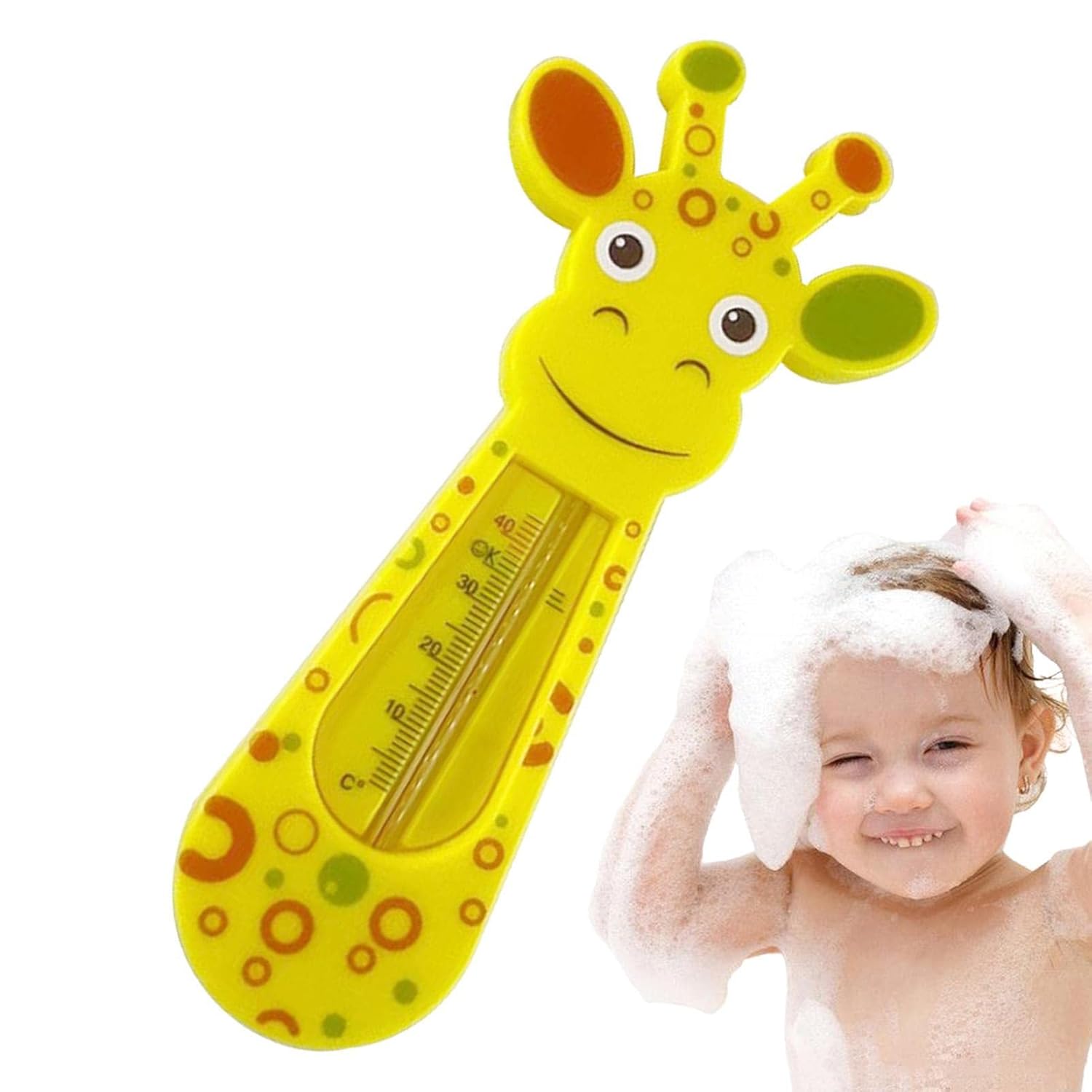 Termómetro de baño para bebé, termómetro de temperatura del agua del baño de jirafa, termómetro flotante de juguete para bañera y piscina para baño