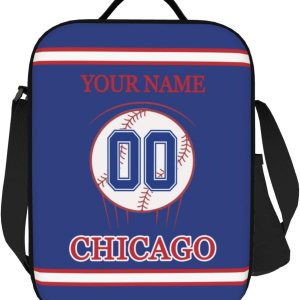 Chicago – Lonchera personalizada con cualquier nombre y cualquier número, correa ajustable personalizada, bolsas de almuerzo con aislamiento Chicago – Lonchera personalizada con cualquier nombre y cualquier número, correa ajustable personalizada, bolsas de almuerzo con aislamiento