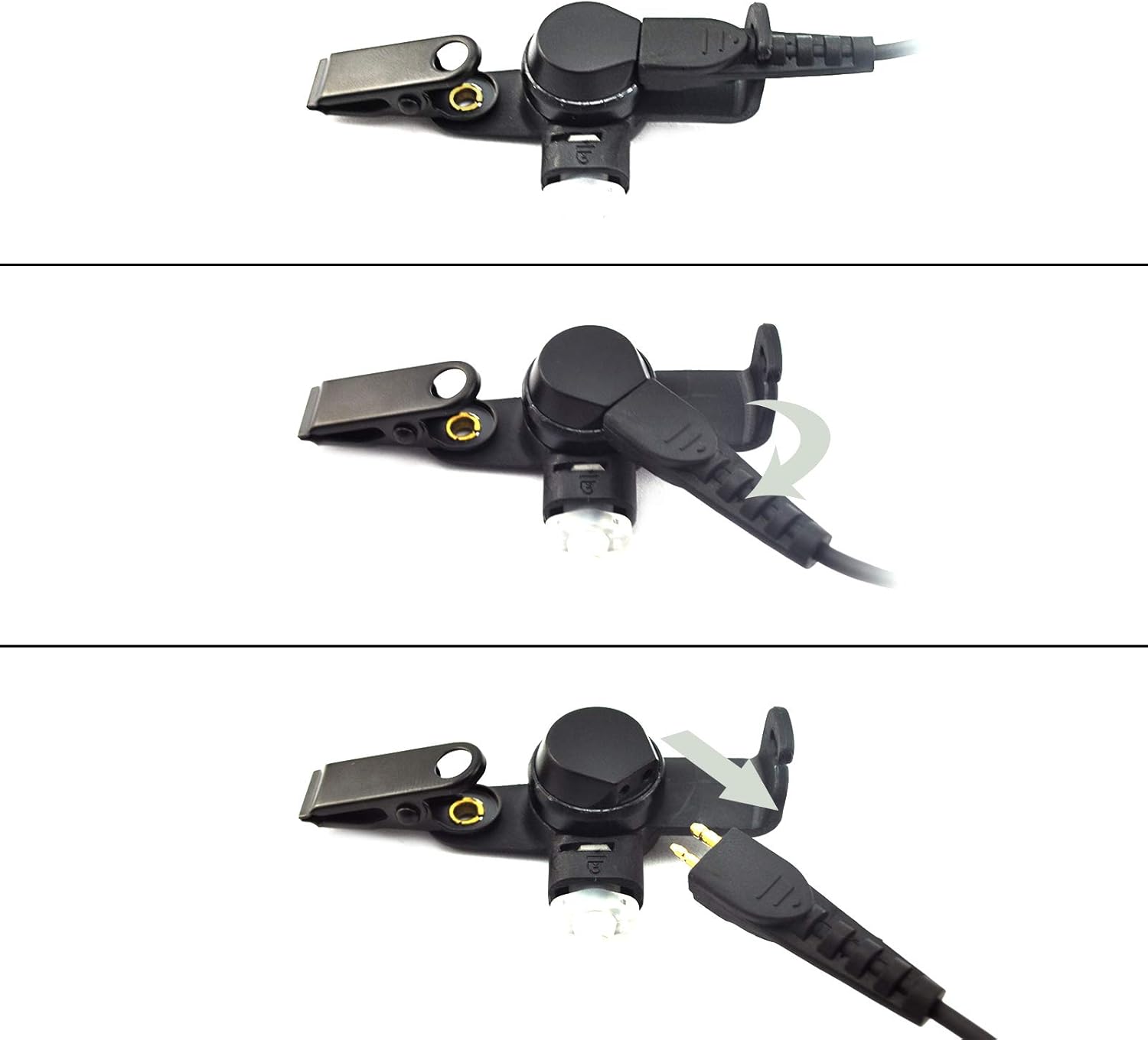 PROMAXPOWER Auricular de tubo transparente acústico de seguridad FBI de 1 cable con micrófono PTT para radios bidireccionales Motorola PMLN7157A,