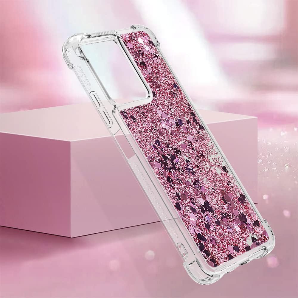 LSWT – Funda delgada para Redmi Note 12 4G, con efecto de arena movediza líquida con purpurina y lente de cámara y protección de pantalla para Redmi