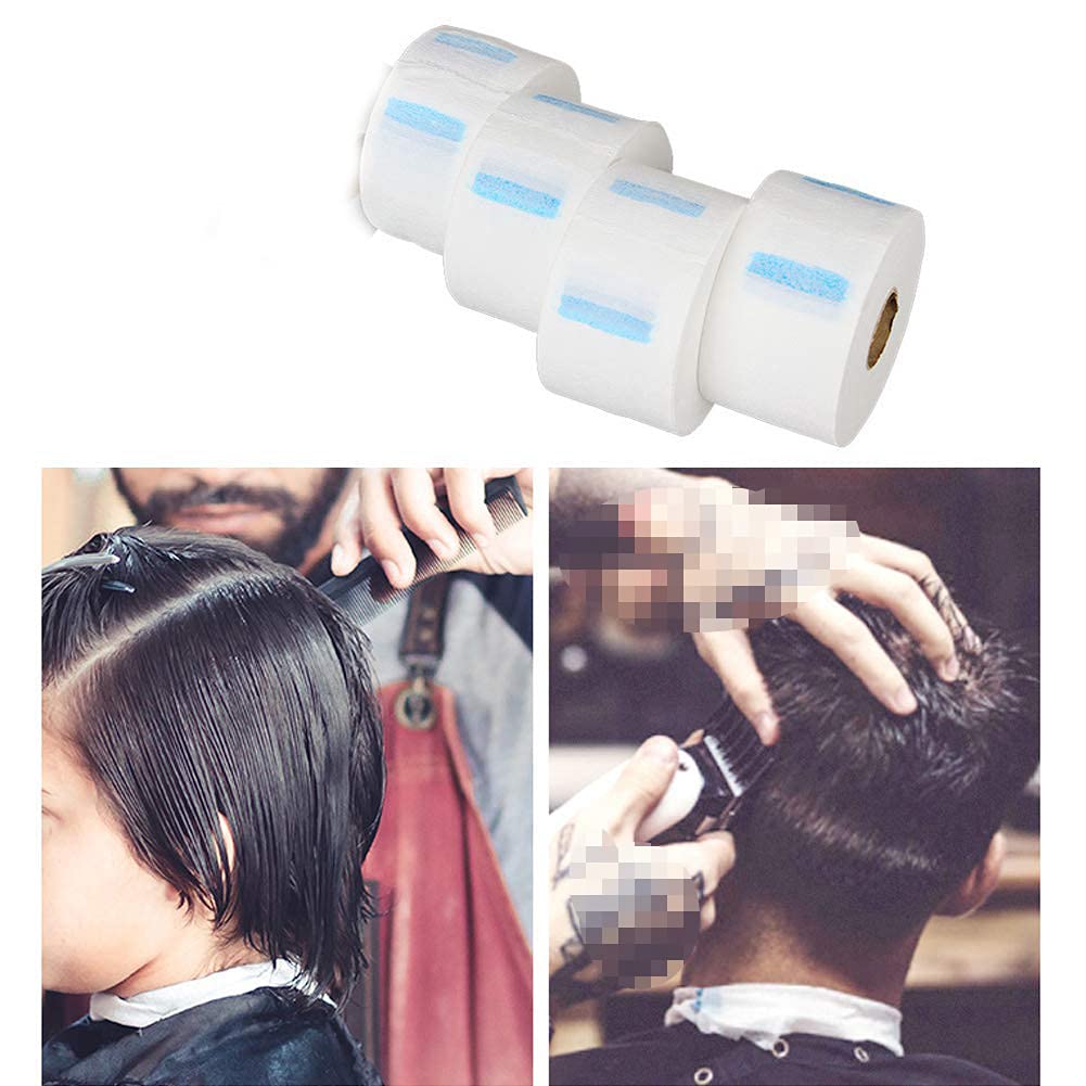 2 rollos de tiras de cuello de peluquero blancas desechables y flexibles, papel para bordes de pelo, para peinar el cabello, corte de salón,