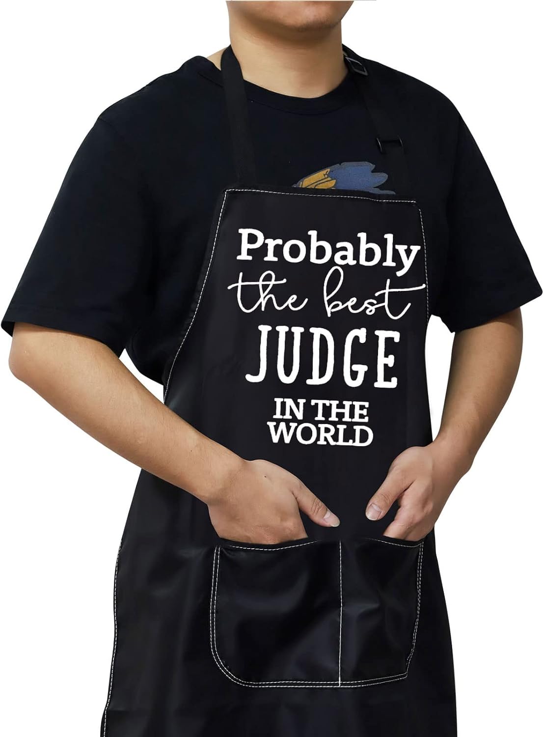 WZMPA Delantal de abogado con bolsillos, regalos de jueces probablemente el mejor juez del mundo delantal ajustable para juez nuevo juez jubilado