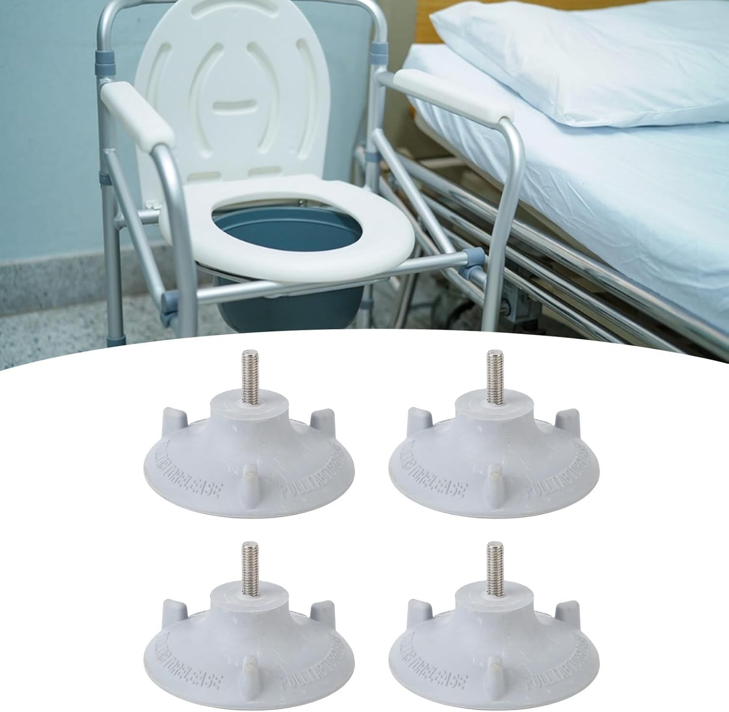 Patas de repuesto para silla de ducha de anciana, ventosas grandes con diseño de textura sin rodillos, material de goma para una mayor estabilidad