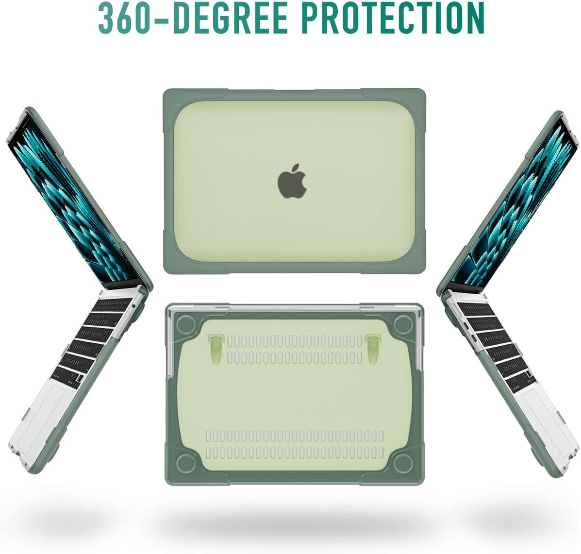 Mektron Funda resistente 2023 para MacBook Air de 15 pulgadas con chip M2 modelo A2941, funda rígida protectora a prueba de golpes de 15.4 pulgadas
