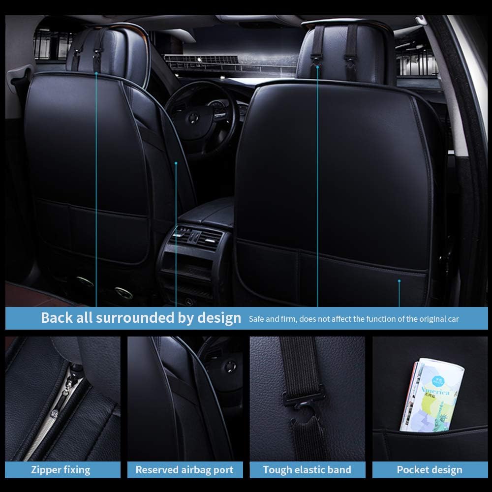 Fundas de asiento de automóvil de 5 asientos para Mercedes Benz GLA 250 2017-2021, juego completo de fundas de asiento de piel sintética, fundas de