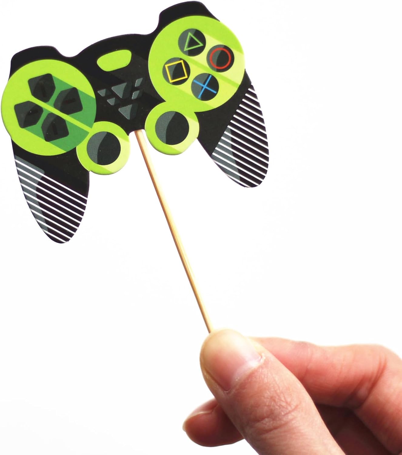 Controladores de videojuegos para cupcakes, 24 controladores de videojuegos, decoración de pastel de feliz cumpleaños, decoración de pasteles para