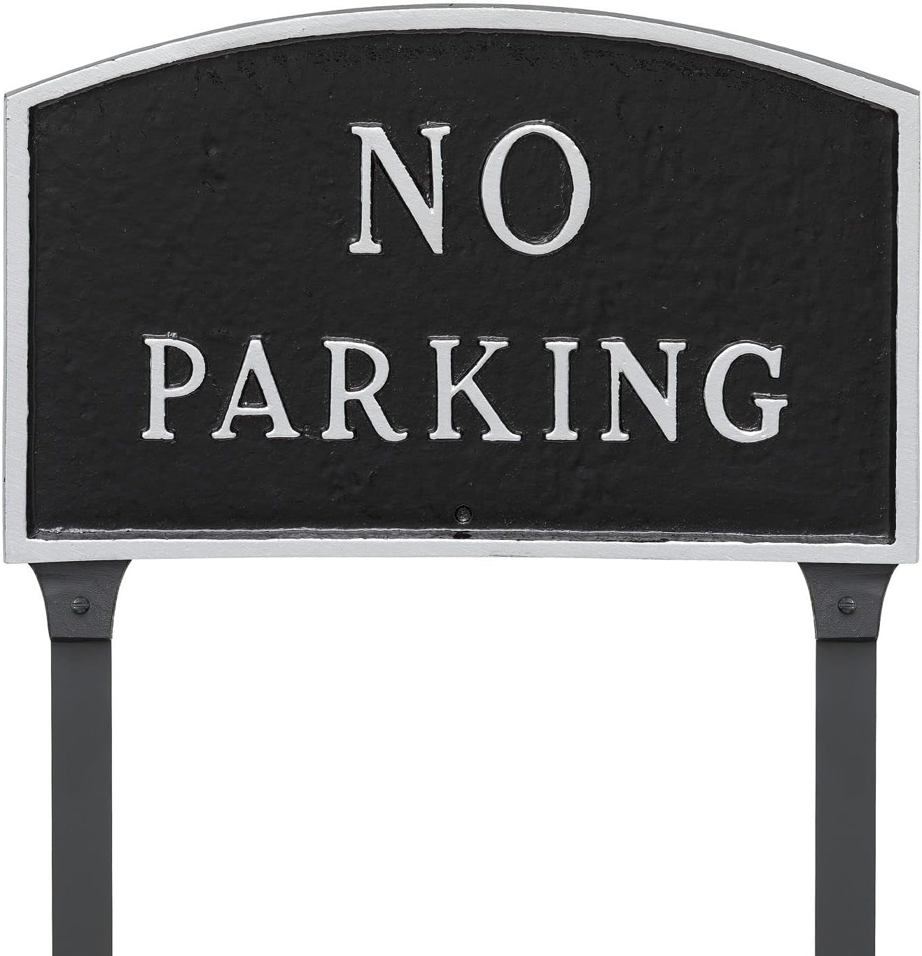 Placa de metal fundido sin arco de estacionamiento – Placa de exhibición de pared o césped – Letrero de estacionamiento de negocios – Aluminio