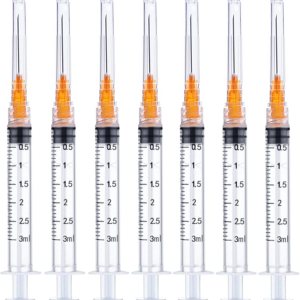 Paquete de 50 jeringas dispensadoras de plástico de 0.1 onzas fluidas y 25 Ga, consumibles de laboratorio industrial y científico para rellenar, Paquete de 50 jeringas dispensadoras de plástico de 0.1 onzas fluidas y 25 Ga, consumibles de laboratorio industrial y científico para rellenar,