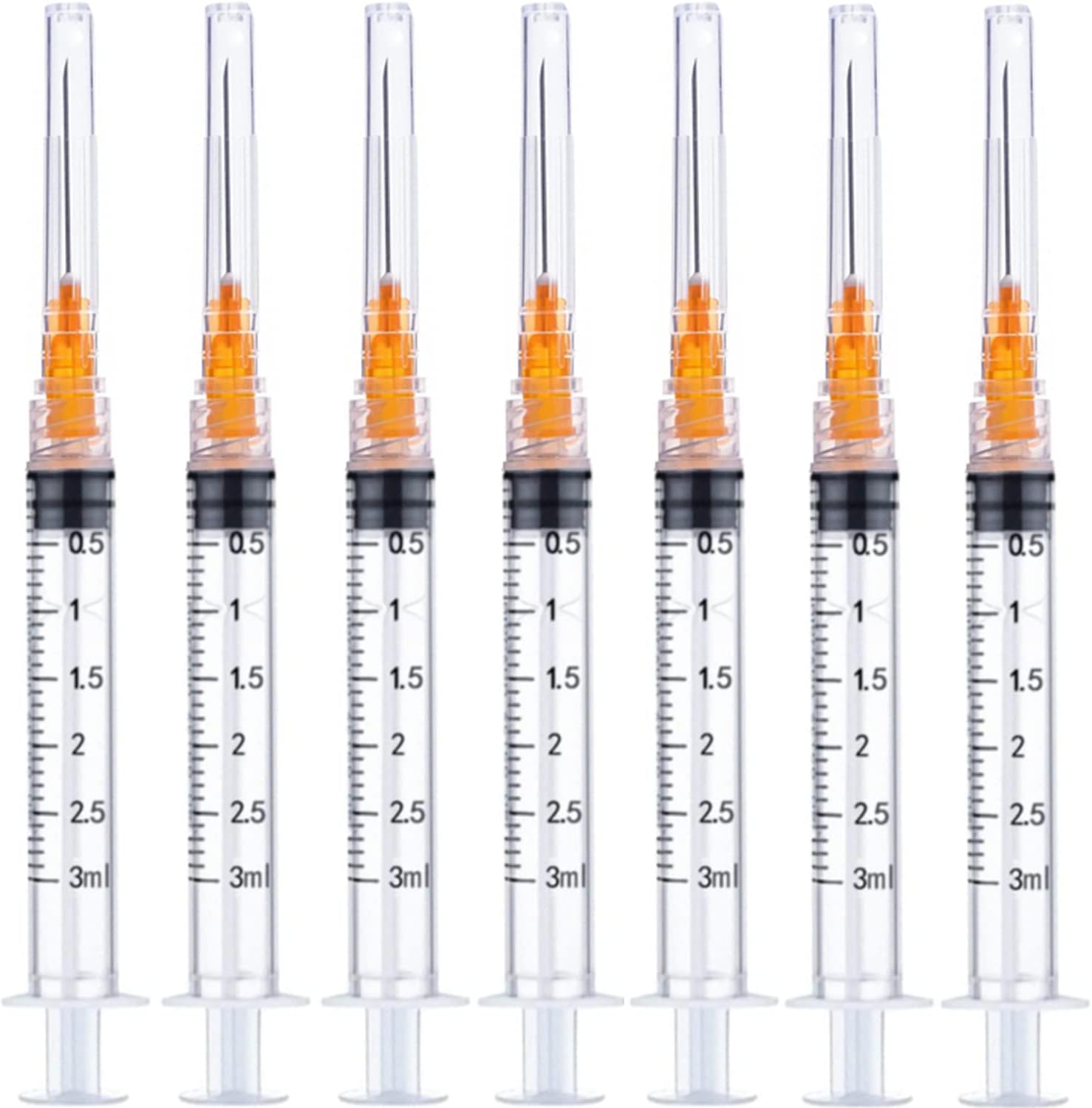 Paquete de 50 jeringas dispensadoras de plástico de 0.1 onzas fluidas y 25 Ga, consumibles de laboratorio industrial y científico para rellenar,