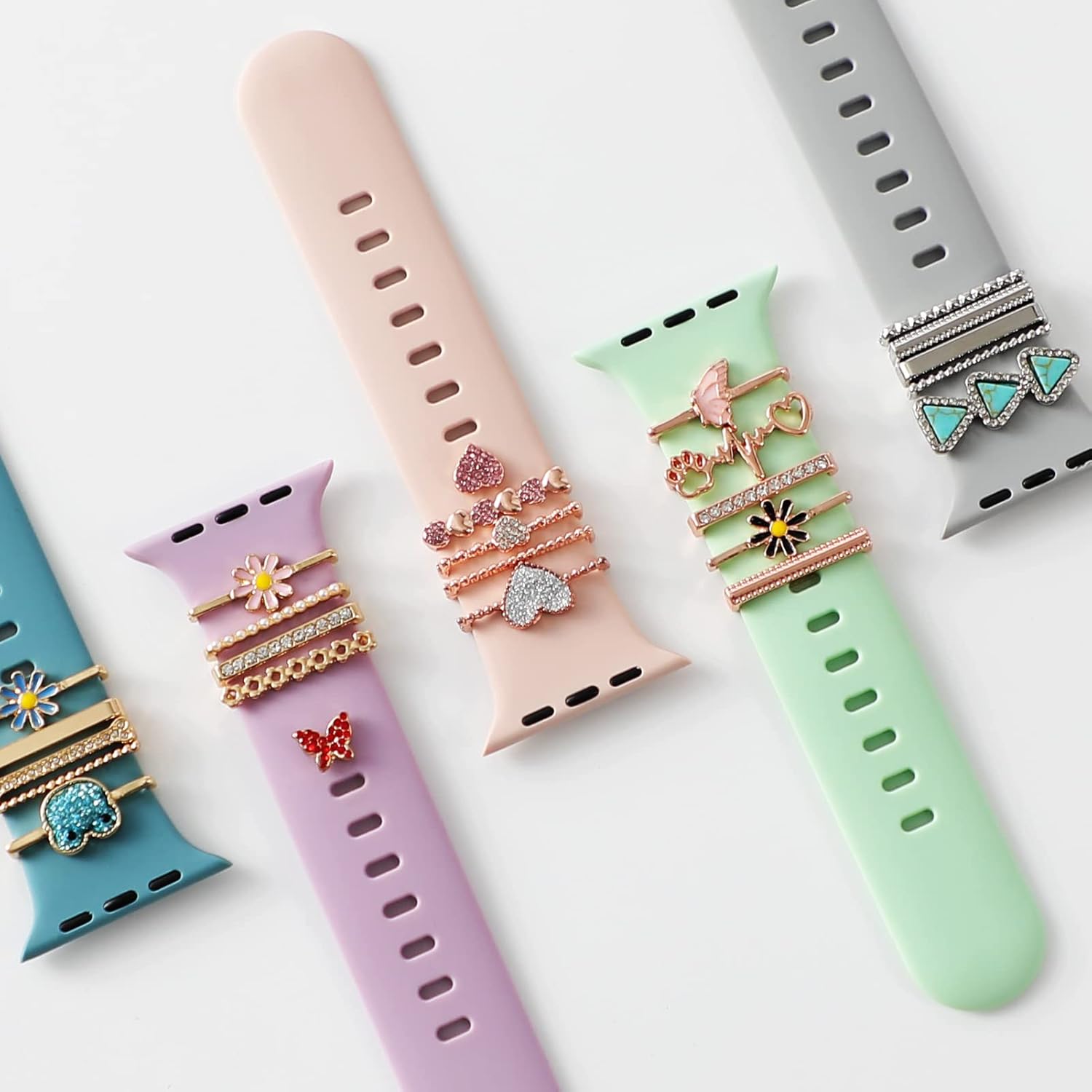 Dijes para correas de reloj Apple Watch de 1.772 in, 1.732 in, 1.654 in, 1.614 in, 1.575 in, 1.496 in, 1.929 in, iWatch Ultra Series 9, 8, 7, SE, 6,