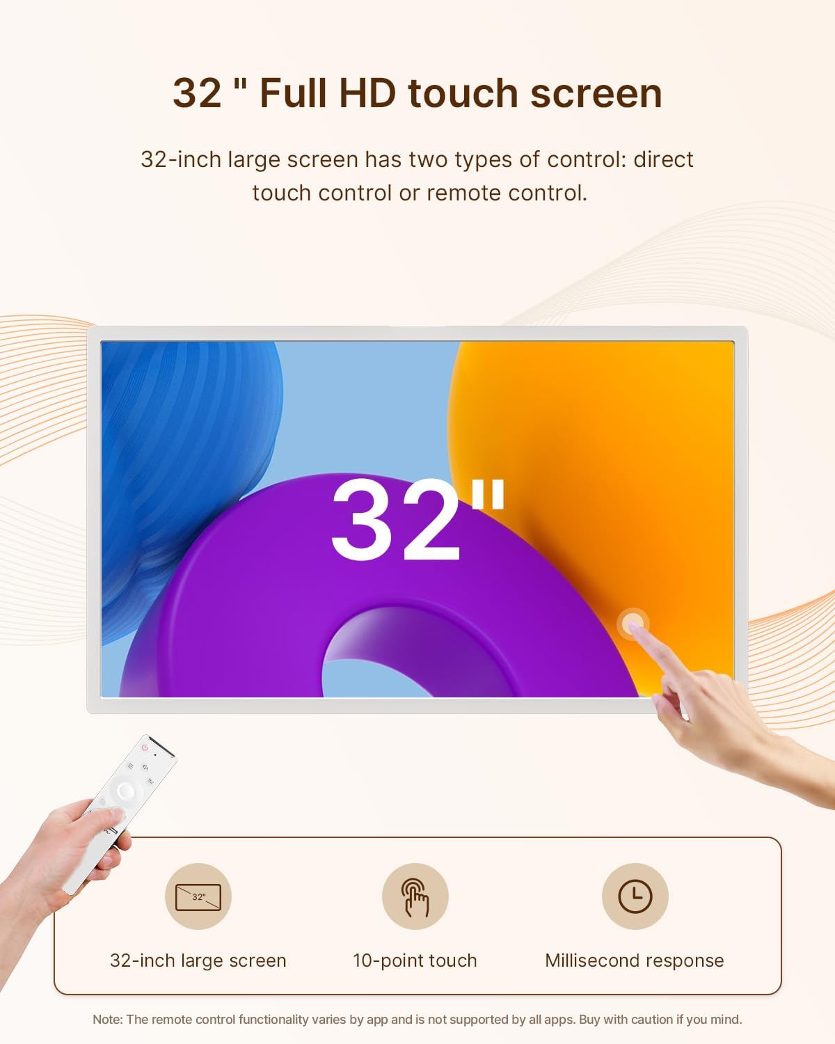 ApoloSign Monitor portátil de 32″ 1080p con pantalla táctil Incell, sistema operativo Android (compatible con Google Store), batería incorporada