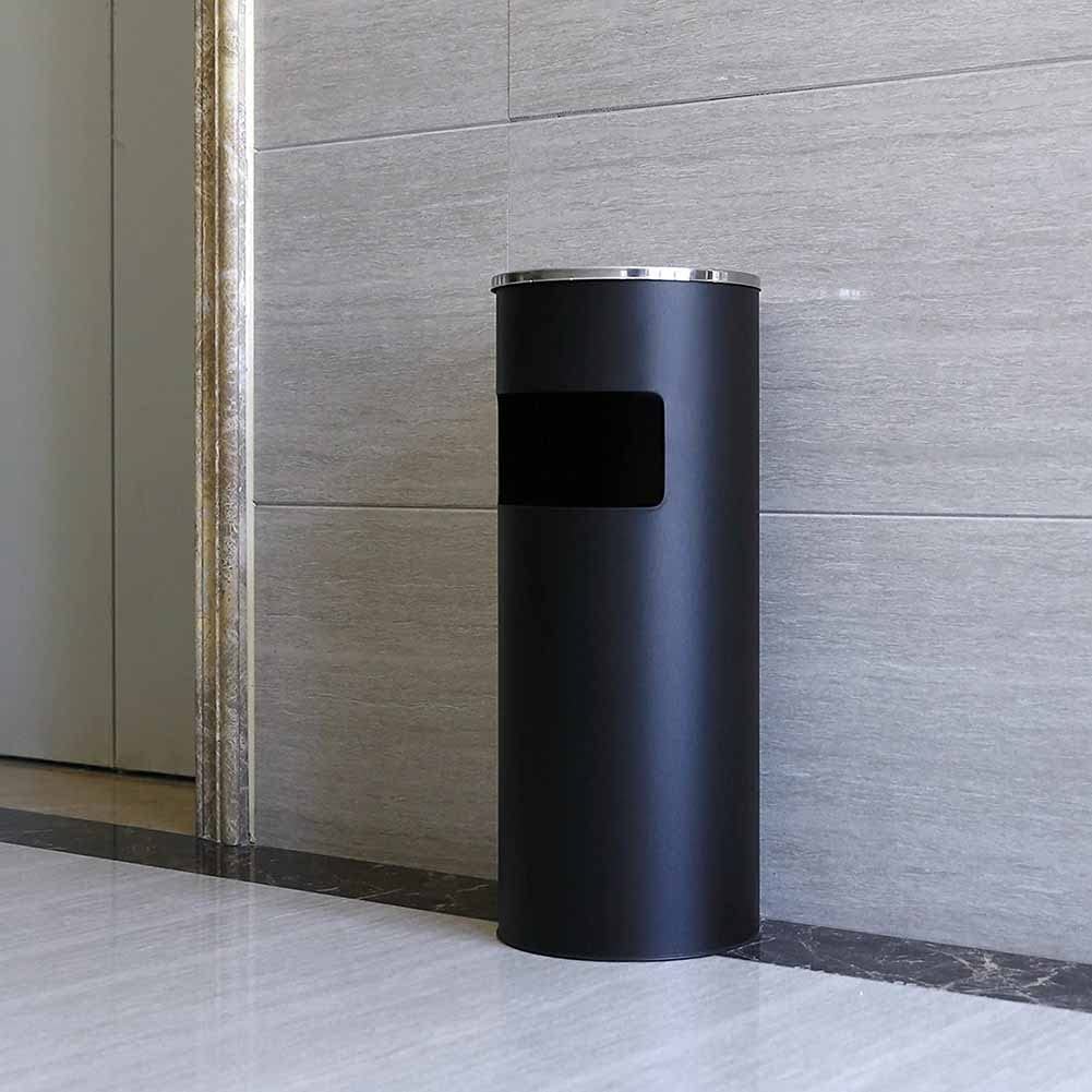 TISTIK Bote de basura – Cenicero de acero inoxidable con cubo de basura para lugares públicos, vestíbulo de hotel, contenedor de basura fácil de