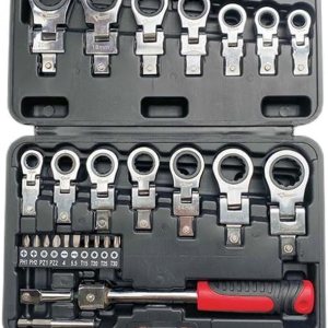 Juego de 27 llaves de trinquete de cabeza flexible, 0.236 in-0.787 in, cabezales de trinquete Torx intercambiables con puntas de destornillador, Juego de 27 llaves de trinquete de cabeza flexible, 0.236 in-0.787 in, cabezales de trinquete Torx intercambiables con puntas de destornillador,