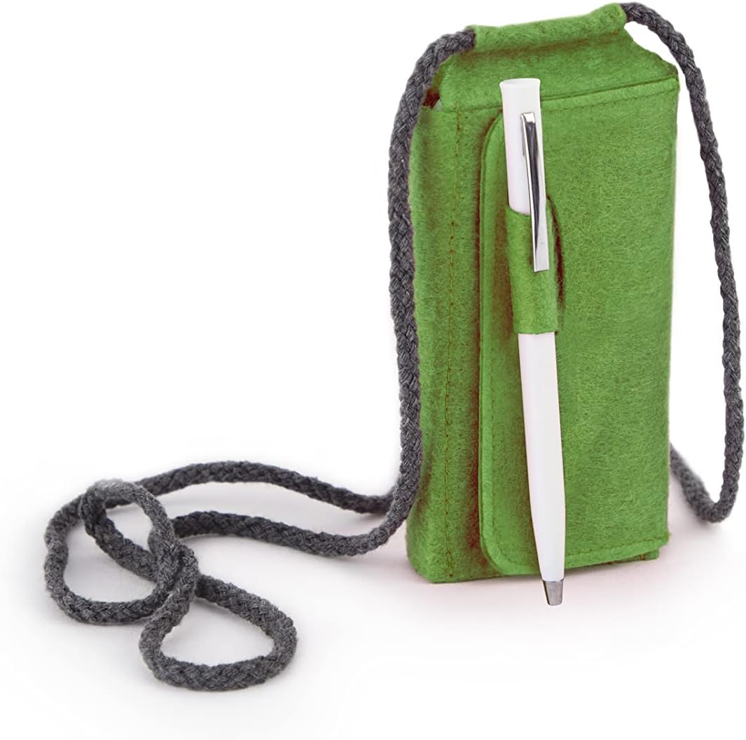 Three by Three Seattle Mini portátil TOTE.PAD de 5.5 x 2.5 pulgadas con estuche de fieltro y bolígrafo para notas, bocetos, escuela y viajes (verde)