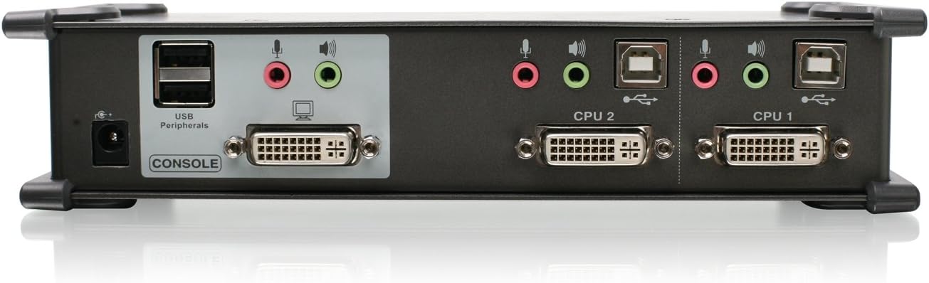 IOGEAR Conmutador KVMP DVI de 2 puertos con juego completo de cables, (compatible con GCS1102 TAA), negro