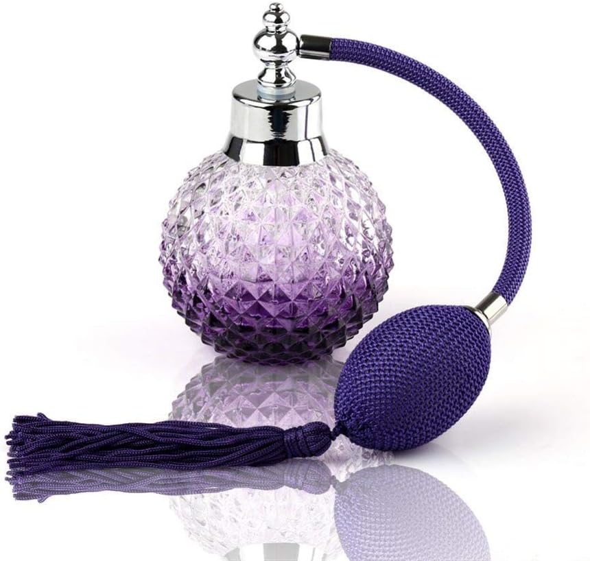 DYYSTORE Botella de spray de perfume recargable vacía de vidrio de 3.4 fl oz, spray de perfume recargable vintage botella de vidrio vacía atomizador