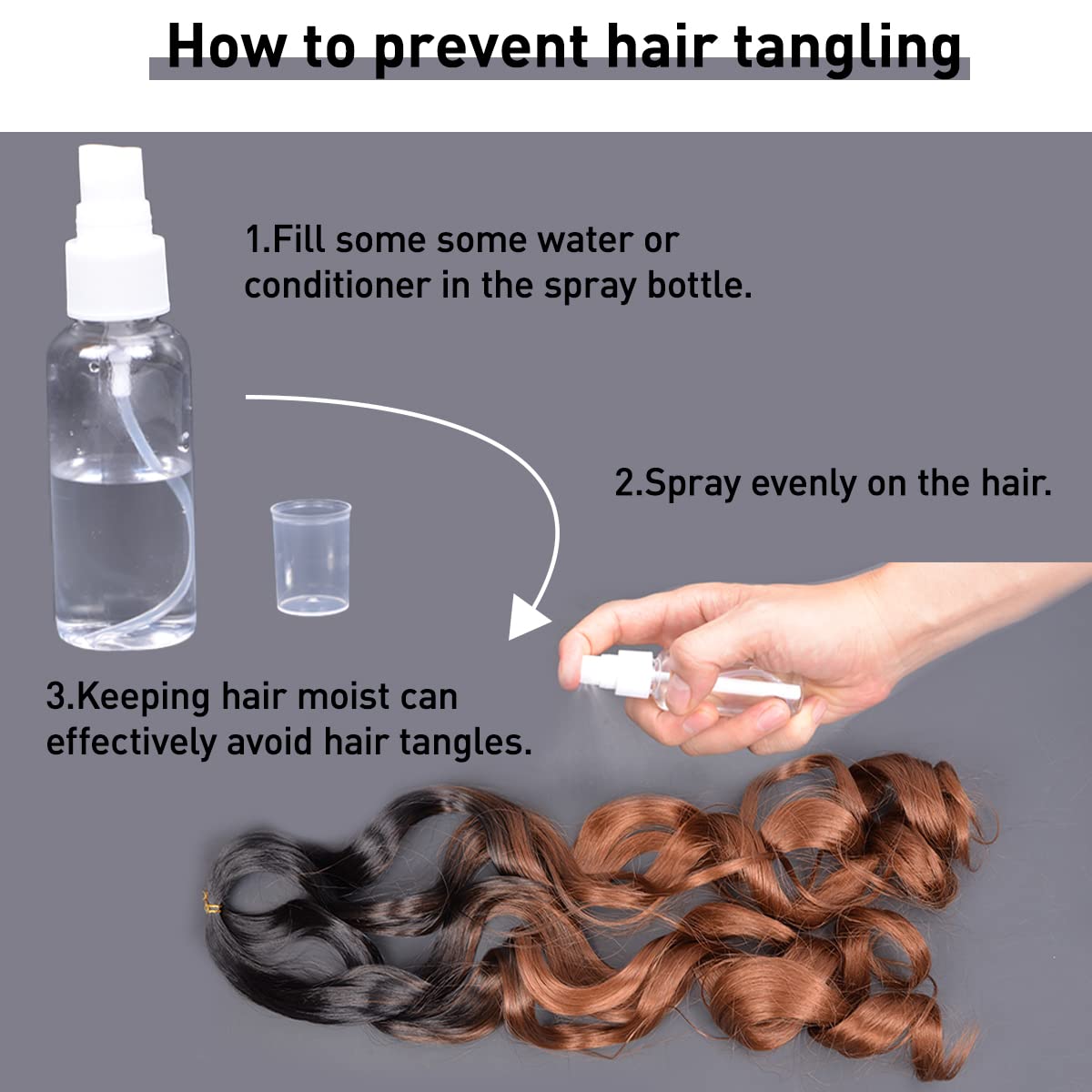 Cabello rizado francés trenzado, paquete de 8 unidades, suelto, ondulado, preestirado, sintético 350# en espiral rizado de ganchillo de 16 pulgadas,