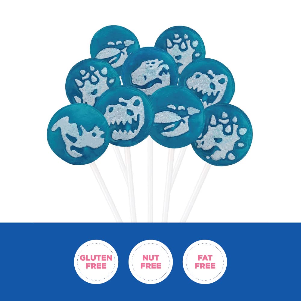 Funtasty Dinos Icing Tattoo Lollipops envueltos individualmente Wildberry Hard Candy, tarro de 2 libras (110 unidades)